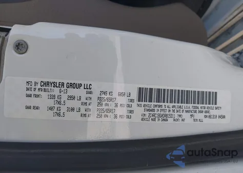 2013 Chrysler Town & Country Touring z USA, uszkodzony, nr VIN 2C4RC1BG0DR815311